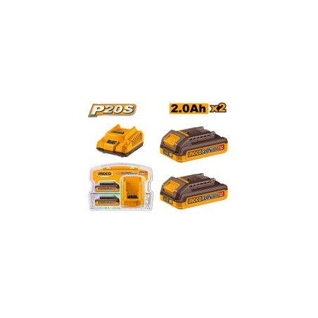 Coffret Chargeur et 2 batteries 2.0Ah