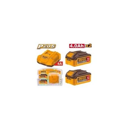 Coffret Chargeur et 2 batteries 4.0 Ah